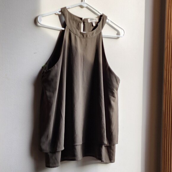Monteau Olive Green Halter Tank Top Size Large - Picture 3 of 16